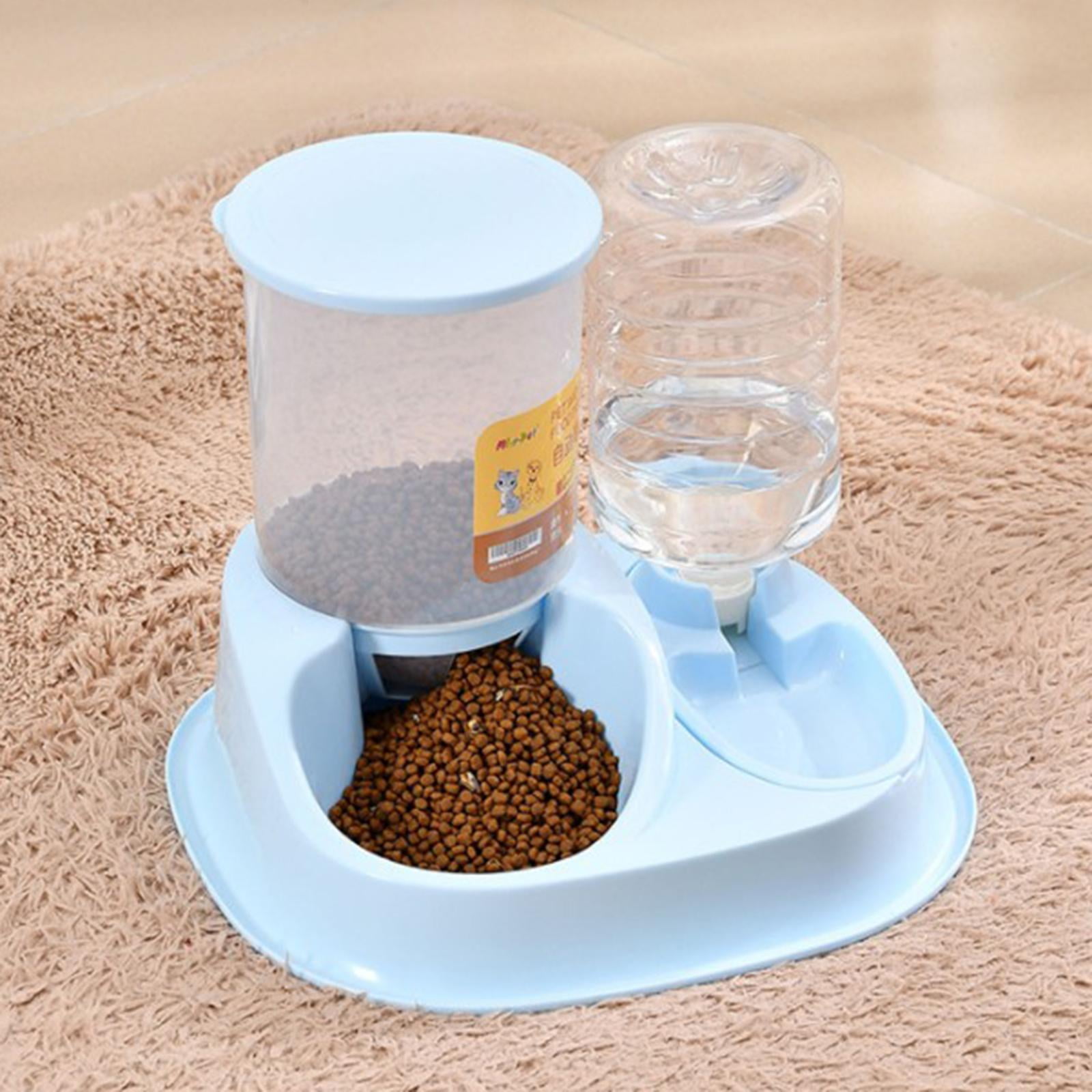 Bvdfgk Automatic Food Water Pet Feeder Plastic Dog Food Bowl Water Dispenser Waterer For Dog Cat Dog Drinker Feeding Travel Supply Blue