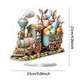 thumbnail image 4 of Easter Decorations Colorful Easter Bunny Tabletop Ornament,Spring Fashion Decorative Sculpture Figurine 2D Acrylic for Home Kitchen Easter Party,Birthday Gifts for Women Blue-x, 4 of 6