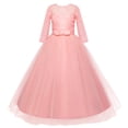thumbnail image 4 of Vestido IBTOM CASTLE Flower Girls de encaje de tul rosa 9-10 años, 4 of 7