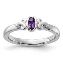 Auriga Fine Jewelry 925 Sterling Silver Amethyst Ring for Women Size- 6