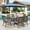 Blue, variant on MF Studio 8-Piece Outdoor Patio Dining Set with 13ft Blue Umbrella, 59" Metal Patio Table and Textilene Chairs for 6 People, Black & Brown-gray