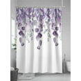 thumbnail image 5 of Shower Curtains Purple Eucalyptus Leaves Bath Curtain Watercolor Spring Plant Waterproof Bathroom Shower Curtain Set with Hooks Decoration 72 x 84 Inches, 5 of 7