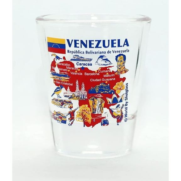 Venezuela Landmarks and Icons Collage Shot Glass