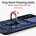 thumbnail image 5 of for Samsung Galaxy A35 5G Case, Soft Silicone Rubber Bumper Hard Plastic Phone Case with [Sliding Camera Lens Cover] [360° Rotatable Kickstand Ring] [HD Screen Protector] for Galaxy A35 5G Blue, 5 of 16