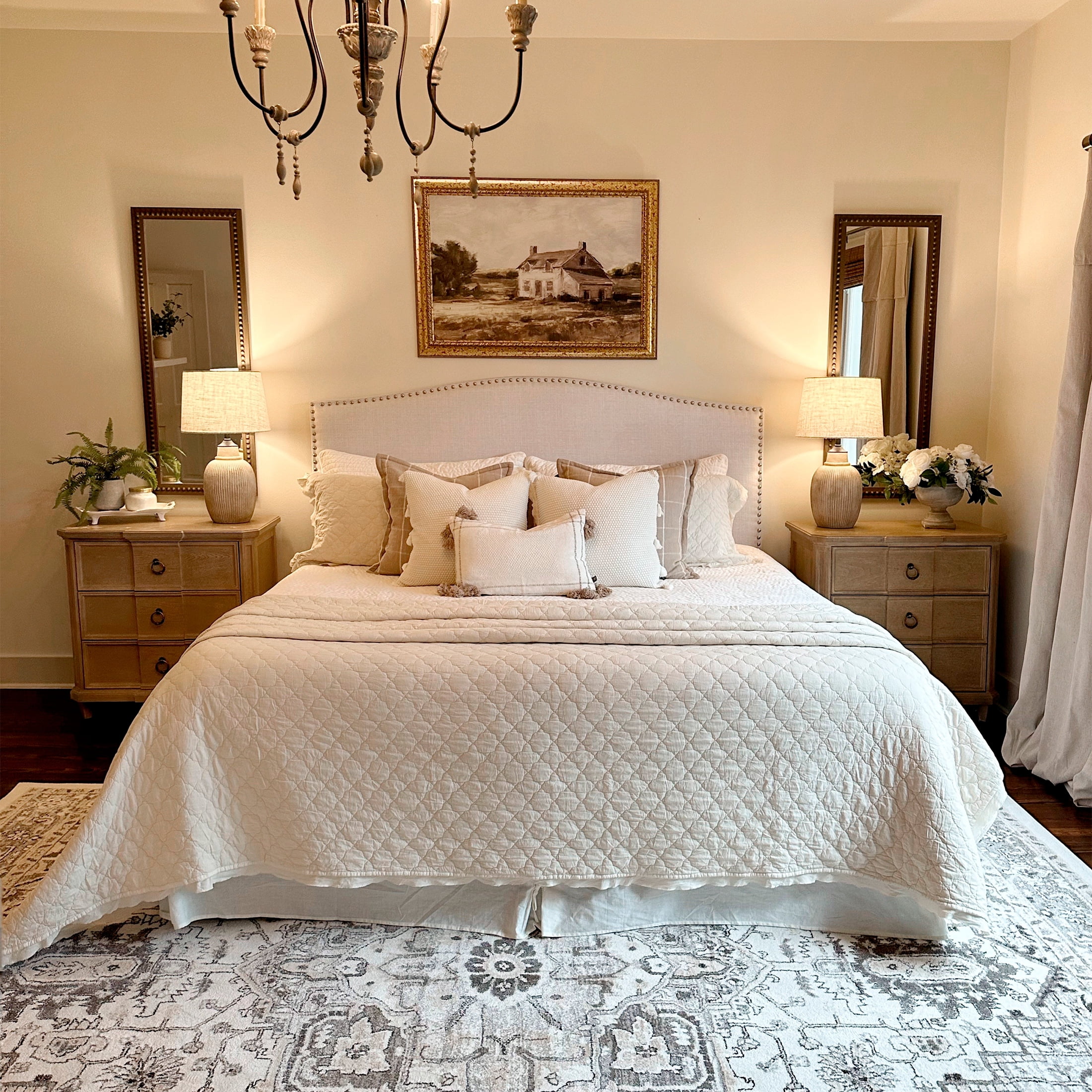 My Texas House Penelope Taupe 3-Piece Quilt Set, Full/Queen