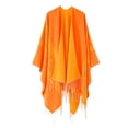 thumbnail image 1 of KIHOUT Cardigans pour Femmes Grandes Tailles Châle Uni Col Chaud à Franges Cape Tricotée Châle et Enveloppements, 1 of 1