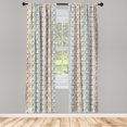 thumbnail image 3 of Ambesonne Teen Room Curtains, Alpacas, Pair of 28"x63", Multicolor, 3 of 5