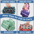 thumbnail image 4 of Bentgo Kids Lunch Bag - Double-Insulated, Reusable Lunch Bag for Kids 3+ with Adjustable Strap; Holds Lunch Box/Water Bottle/Snacks; Easy-Clean, Water-Resistant & Pockets (Trucks), 4 of 7