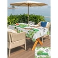 thumbnail image 4 of Outdoor Tablecloth with Umbrella Hole and Zipper, St. Patrick's Day Rectangle Table Cloth 60x120 Inch Waterproof Tablecloth, Green Shamrocks Truck Farmhouse Wood Picnic Table Cover for Patio Camping, 4 of 7