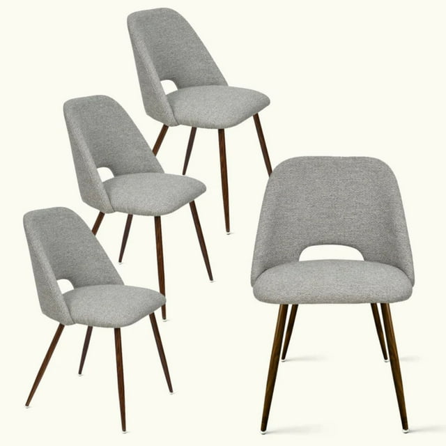 KOSSMAI Fabric Upholstered Dining Side Chairs, Gray (Set of 4)