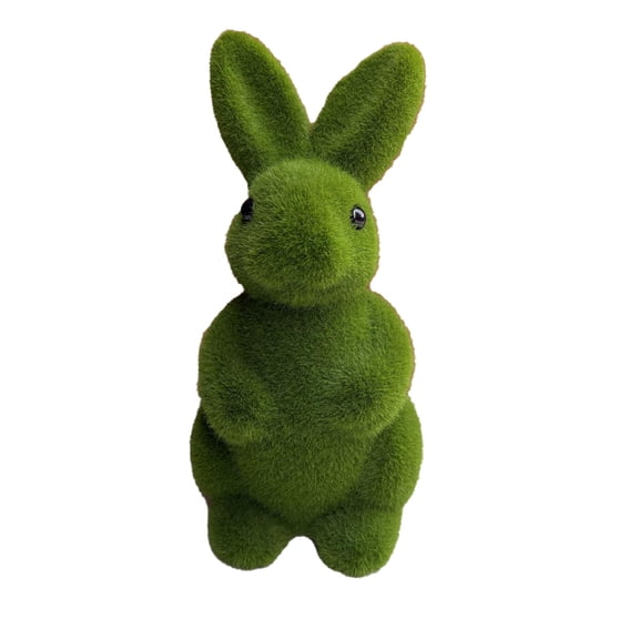 Green Moss Bunny Rabbit Garden Statues Desktop Figurine Easter Outdoor Decorations