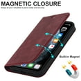 thumbnail image 5 of Nalacover for iPhone 12 Pro Max Wireless Charging Case,Luxury Full Body Protection Solid Color PU Leather Magnetic Closure Flip RFID Blocking Card Slots Stand Cover.For iPhone 12 Pro Max,Red, 5 of 6