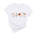 thumbnail image 2 of Cadeau de Saint-Valentin pour Femmes, T-shirt Décontracté à Manches Courtes et Col Rond avec Imprimé Arbre de Noël, 2 of 6