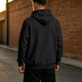 thumbnail image 5 of OIOLOYJM Mens Hoodies Casual Basic Oversized Drawstring Warm Athletic Hooded Sweatshirts Retro Classic Business Work Tops with Pocket Black L, 5 of 5