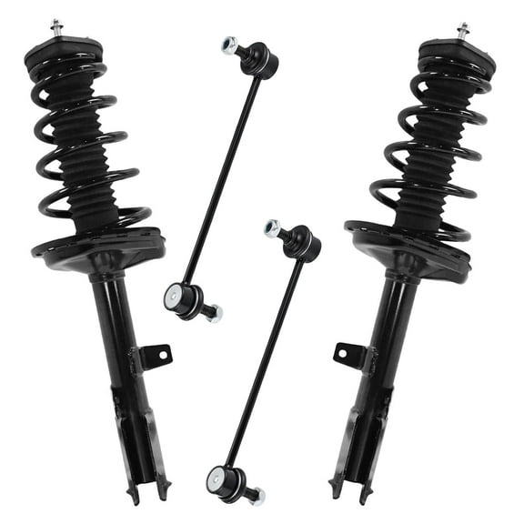 Detroit Axle - FWD Rear Struts Sway Bars for 2008 2009 Lexus RX350, 2 Quick Complete Struts with Coil Spring Assembly 2 Stabilizer Sway Bar Links Replacement Suspension Kit