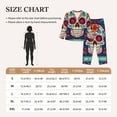 thumbnail image 4 of Salouo Dead Day Party Pattern Women's Pajamas Set Long Sleeve Button Down Sleepwear Soft Pj Lounge Sets for women 2 Piece Pjs Set with Long Pants-Small, 4 of 7