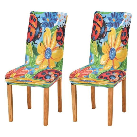 BZSMCE Chairs Slipcovers Dining Chair Covers Cute Ladybug Creative Pattern