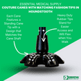 thumbnail image 4 of Essential Medical Supply Couture Offset Fashion Cane with Matching Standing Super Big Foot Tip in Hounds Tooth Style, 4 of 6