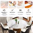 thumbnail image 3 of 58.88" Round Marble Dining Table For 6-8 Persons, White Artificial Top With Robust Metal Base, Heat & Easy To Maintain, Room Kitchen Low Water Permeability Flame , Seats,, 3 of 6