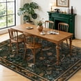 thumbnail image 4 of SORONO KATE 5'x7' Floral Bird Area Rugs for Living Room, Machine Washable Oriental Vintage Distressed Non Slip Soft Indoor Area Carpet, Forset Green, 4 of 7