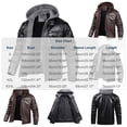 thumbnail image 4 of Sevevn Men Faux Leather Jacket Full Zip Up Detachable Knit Hood Regular Fit Faux Leather Fabric Chest Zip Pocket Side Zip Pockets Straight Cuffs For Casual Wear, 4 of 7