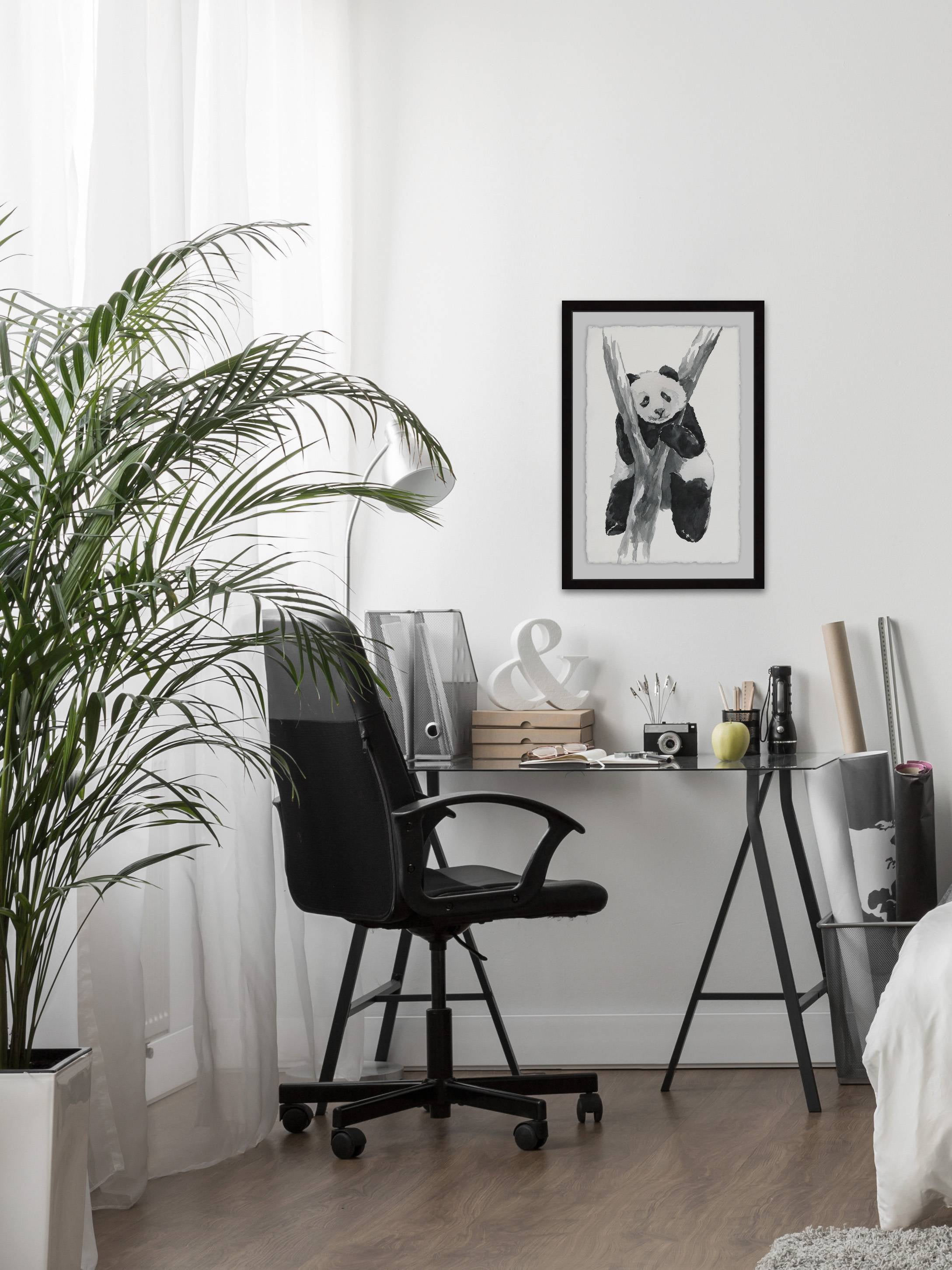 Lonesome Panda Framed Painting Art Print