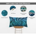 thumbnail image 4 of Vargottam Lumbar Pillow Cover - Decorative Pillow Covers 20x12 Inches, Printed Teal Blue Theme Pillowcase, Decorative Lumbar Cushion Covers, 4 of 4