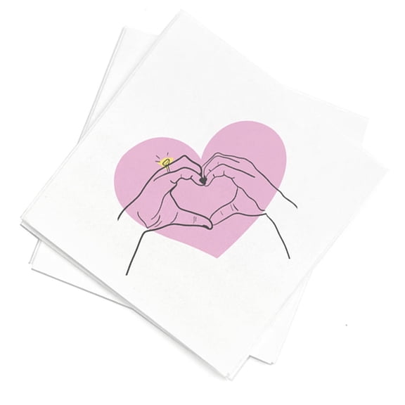 ForYourParty.Com Heart Hands Cocktail Napkins - Full Color