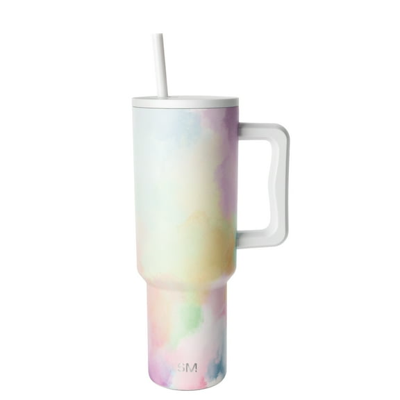 Simple Modern 40 fl oz Insulated Stainless Steel Trek Tumbler with Straw Lid | Cotton Candy Tie Dye