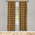 thumbnail image 5 of Ambesonne Brown Plaid Window Curtains, Tartan in Earth Tones, Each 28" W x 95" L, Orange Brown and Sky Blue, 5 of 5