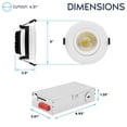 thumbnail image 5 of LUXRITE 4" Gimbal LED Recessed Light, 5CCT, 15W, 1250LM, Dimmable, CRI90 ETL 6PK, 5 of 7