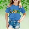 thumbnail image 2 of Hauts d'Été pour Filles en Bas Âge T-Shirts Graphiques Tendance pour la Saint-Patrick Manches Courtes Col Rond T-Shirt Décontracté pour Garçon 4-5 Ans, 2 of 4