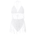 thumbnail image 7 of QUNYINEY Women's Bikini Swimsuits Two-Piece Triangle 2 Piece White High Waisted Swimwear Knit Tassel Swimsuit Sets, 7 of 7
