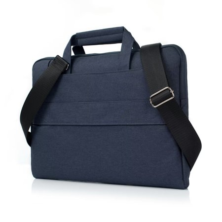 MonsDirect Laptop Sleeve Bag with Handle & Shoulder Strap for 13-14.2 inch NoteBook, Universal Computer Polyester Bag with Pocket Carrying Case, Shockproof Cover for MacBook, Lenovo, HUAWEI, Navy Blue