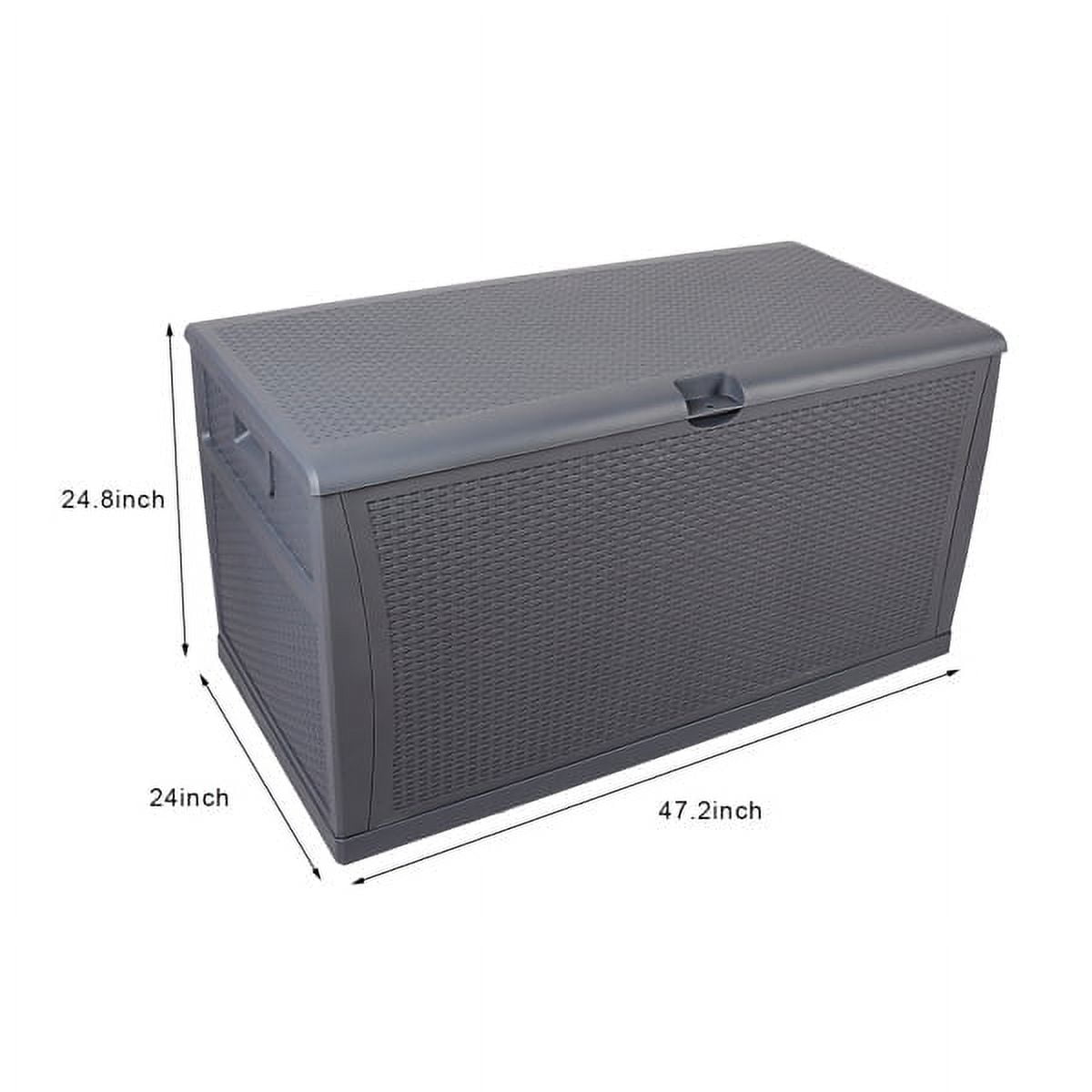 460L Outdoor Garden Plastic Storage Deck Box , Lockable, Waterproof, Dual Function Seat,Gray
