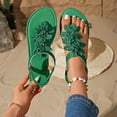 thumbnail image 2 of Women's 3D Floral Thong Slingback Flat Sandals, Open-Toe Breathable Casual Beach Footwear, 2 of 7