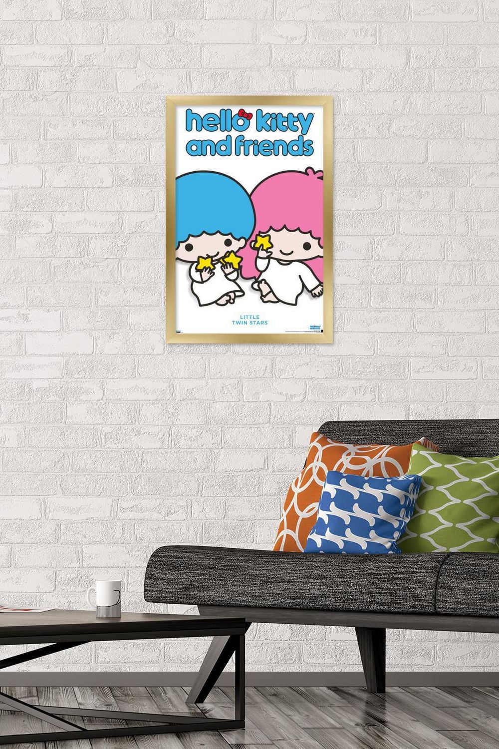 Hello Kitty and Friends: Hello - Little Twin Stars Feature Series Wall Poster with Pushpins, 22.375" x 34"