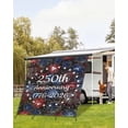 thumbnail image 4 of 4th of July RV Awning Sun Shade Screen 9'X7' 250th Anniversary Mesh Sunscreen Patriotic Stars Fireworks Awning Shade Screen with Zipper UV Blocker Completed Kits for RV Motorhome Camper, 4 of 7