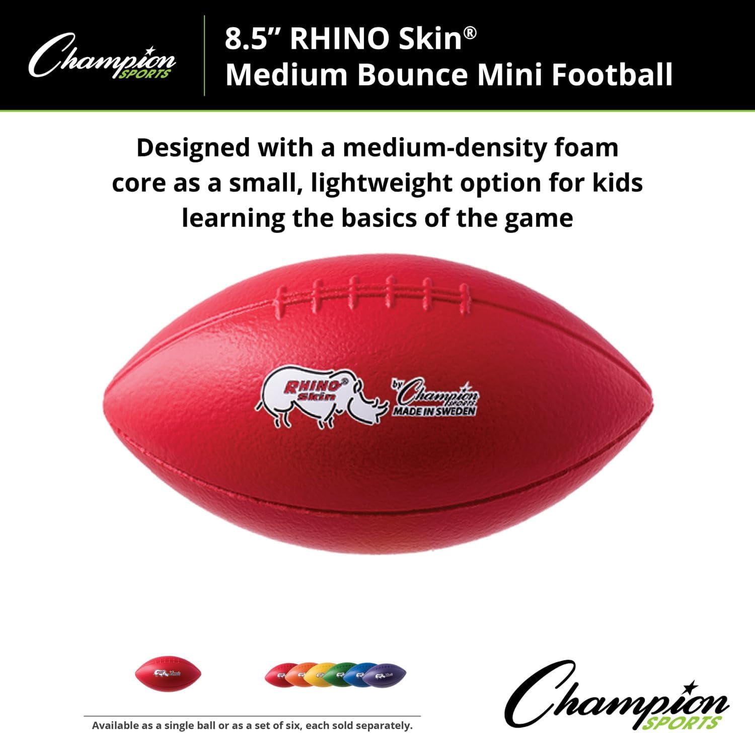 Champion Sports Rhino Skin Molded Foam Mini Football