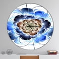 thumbnail image 2 of Designart 'Dark Blue Fractal Flower ' Modern wall clock, 2 of 6