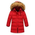 thumbnail image 1 of EDFBUYKRS Kids Girls Winter Hooded Down Coat Jacket Padded Overcoat, 1 of 4