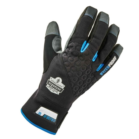Ergodyne ProFlex 817WP Reinforced Thermal Waterproof Insulated Work Gloves, Touchscreen Capable, Black, XL