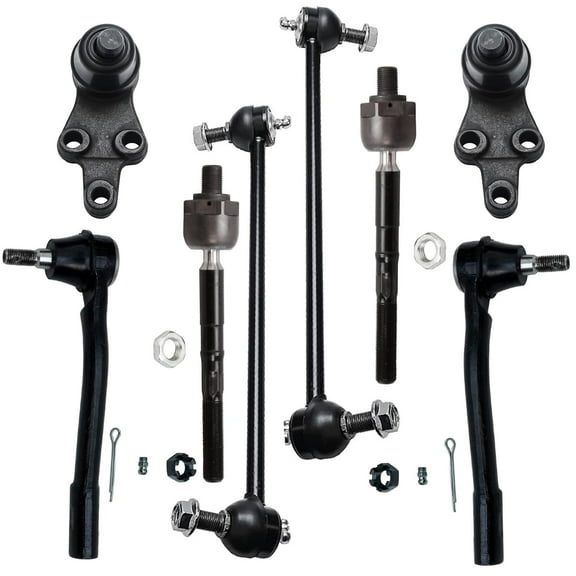 Detroit Axle - Front 8pc Suspension Kit for 2007-2009 Hyundai Entourage, 06-14 Kia Sedona, 4 Tie Rod Ends 2 Lower Ball Joints 2 Sway Bar Links 2006 2007 2008 2009 2010 2011 2012 2013 2014 Replacement