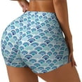 thumbnail image 2 of Naloa Blue Fish Scale Texture Biker Shorts for Women Seamless Scrunch Short Women’s Yoga Shorts for Gym Running Sport Shorts - Small, 2 of 9