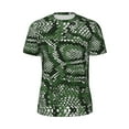 thumbnail image 5 of Wukai Green Snakeskin Print Men's Short-Sleeved Mesh T-Shirt,Quick-Dry Short Sleeve Workout T-Shirt-X-Small, 5 of 8
