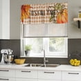 thumbnail image 4 of Orange Plaid Pumpkins Thanksgiving Curtain Valances for Windows, Kitchen Valance Window Treatments Panel 2 Pack, Fall Botanical Rod Pocket Short Curtains for Bathroom Bedroom 60 x 18 Inch, 4 of 8