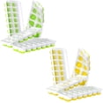thumbnail image 1 of ZHAOCHENG bandejas flexibles de silicona de fácil liberación y 14 cubitos de hielo con tapa extraíble resistente a derrames, para cócteles, congelador, bandejas de hielo apilables con cubiertas (amari, 1 of 5