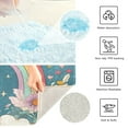 thumbnail image 3 of Yayeee Bath Rug for Bathroom Floor Non Slip Contour Fluffy Soft Absorbent Mat, 20"x24", Blue Rainbow, 3 of 7