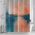 thumbnail image 3 of Abstract Sunrise Sunset Shower Curtain for Bathroom Decor, Ocean Modern Oil Painting Waterproof Fabric Shower Curtain, 72"x96" Set with 12 Hooks, 3 of 9