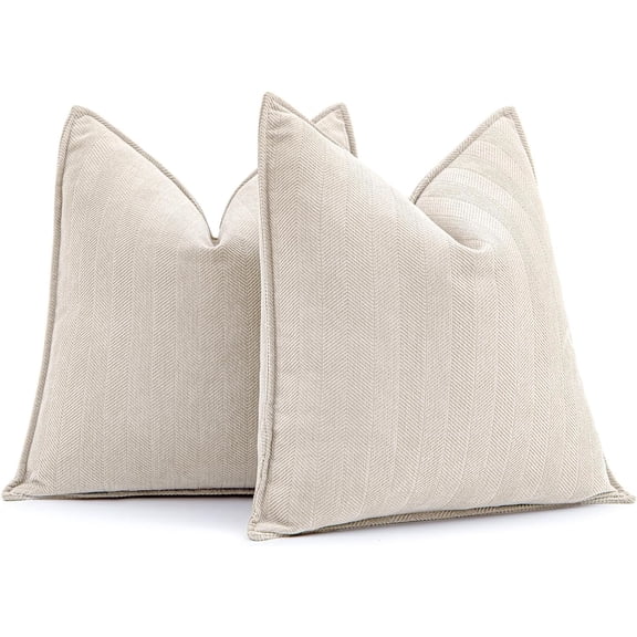 Pack of 2 Sage Green Decorative Pillow Covers 20x20 Inch Soft Chenille Luxurious Couch Throw Pillows Farmhouse Cushion Covers with Elegant Design for Sofa Bedroom Living Room Home Decor